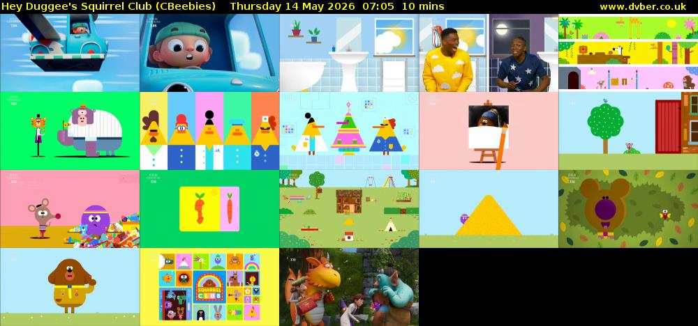 Hey Duggee's Squirrel Club (CBeebies) Thursday 14 May 2026 07:05 - 07:15