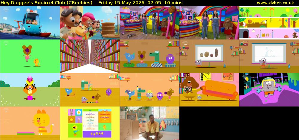Hey Duggee's Squirrel Club (CBeebies) Friday 15 May 2026 07:05 - 07:15