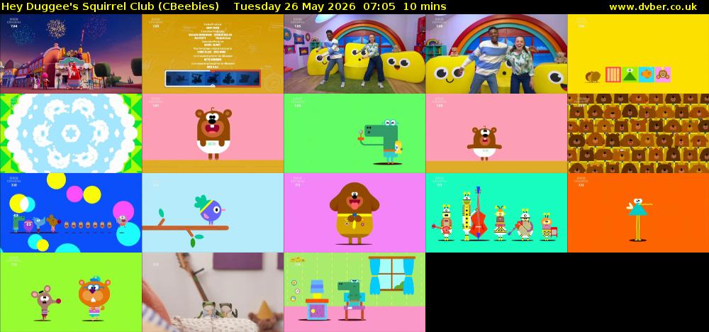 Hey Duggee's Squirrel Club (CBeebies) Tuesday 26 May 2026 07:05 - 07:15