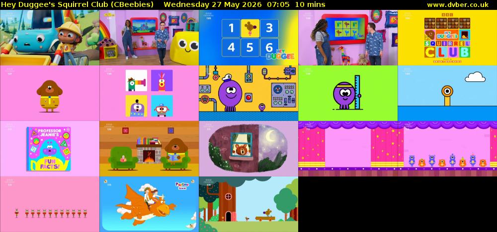 Hey Duggee's Squirrel Club (CBeebies) Wednesday 27 May 2026 07:05 - 07:15