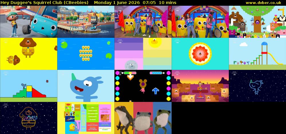 Hey Duggee's Squirrel Club (CBeebies) Monday 1 June 2026 07:05 - 07:15