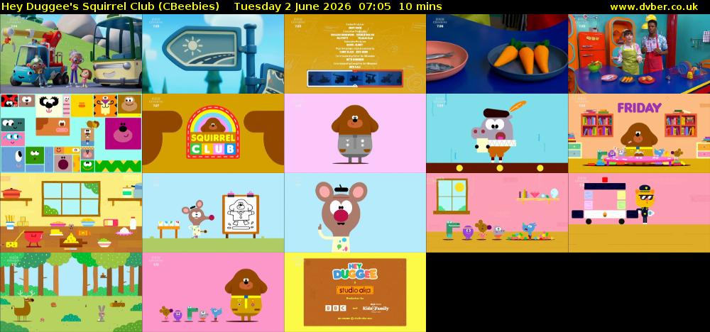 Hey Duggee's Squirrel Club (CBeebies) Tuesday 2 June 2026 07:05 - 07:15