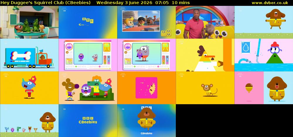Hey Duggee's Squirrel Club (CBeebies) Wednesday 3 June 2026 07:05 - 07:15