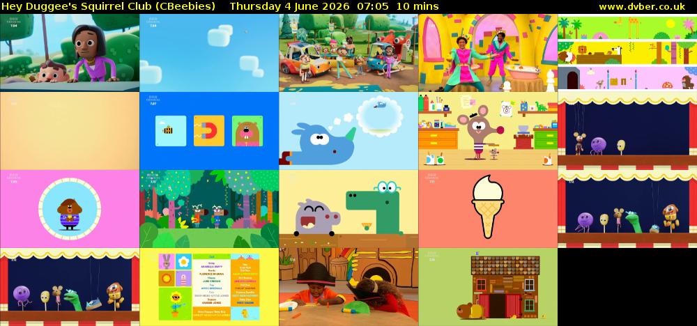 Hey Duggee's Squirrel Club (CBeebies) Thursday 4 June 2026 07:05 - 07:15