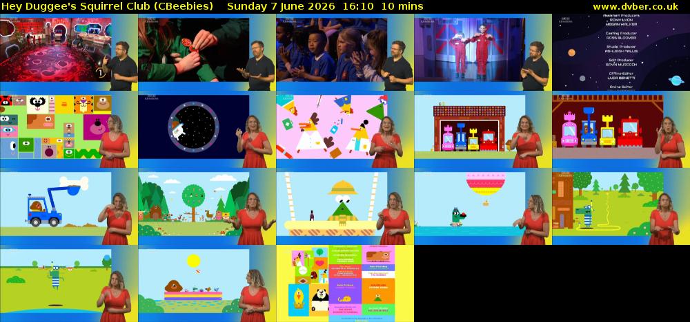 Hey Duggee's Squirrel Club (CBeebies) Sunday 7 June 2026 16:10 - 16:20