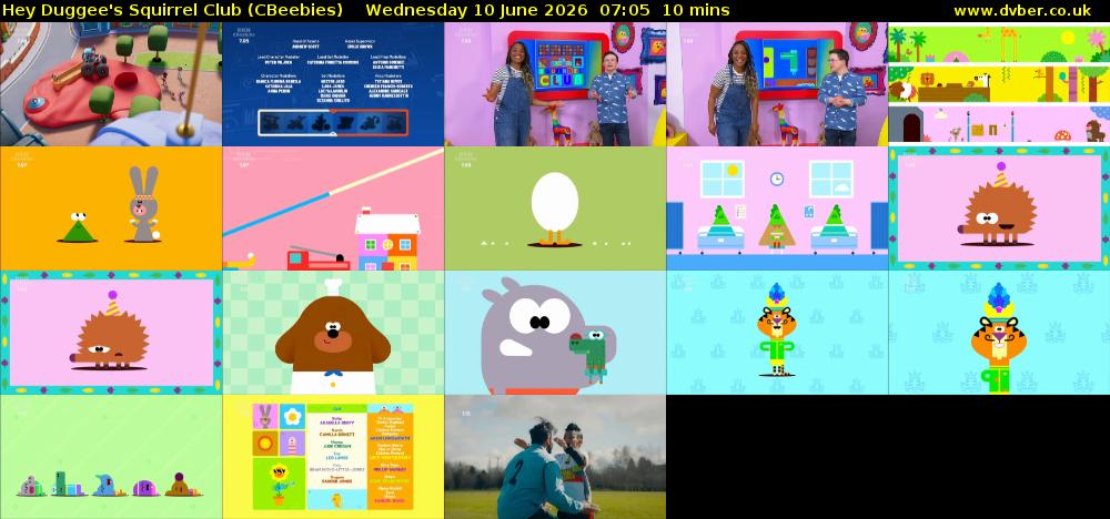 Hey Duggee's Squirrel Club (CBeebies) Wednesday 10 June 2026 07:05 - 07:15