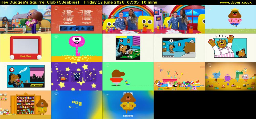 Hey Duggee's Squirrel Club (CBeebies) Friday 12 June 2026 07:05 - 07:15