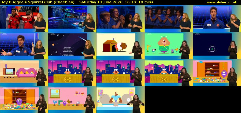 Hey Duggee's Squirrel Club (CBeebies) Saturday 13 June 2026 16:10 - 16:20