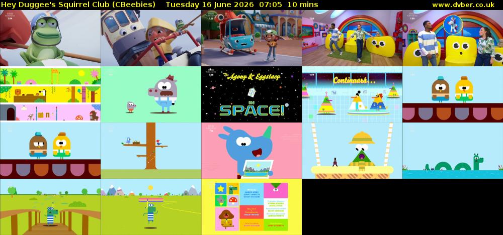 Hey Duggee's Squirrel Club (CBeebies) Tuesday 16 June 2026 07:05 - 07:15