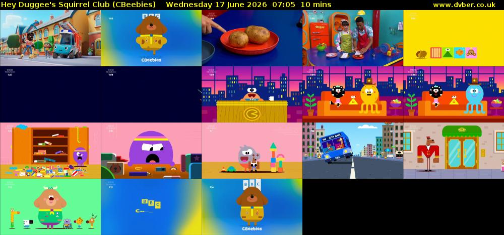 Hey Duggee's Squirrel Club (CBeebies) Wednesday 17 June 2026 07:05 - 07:15