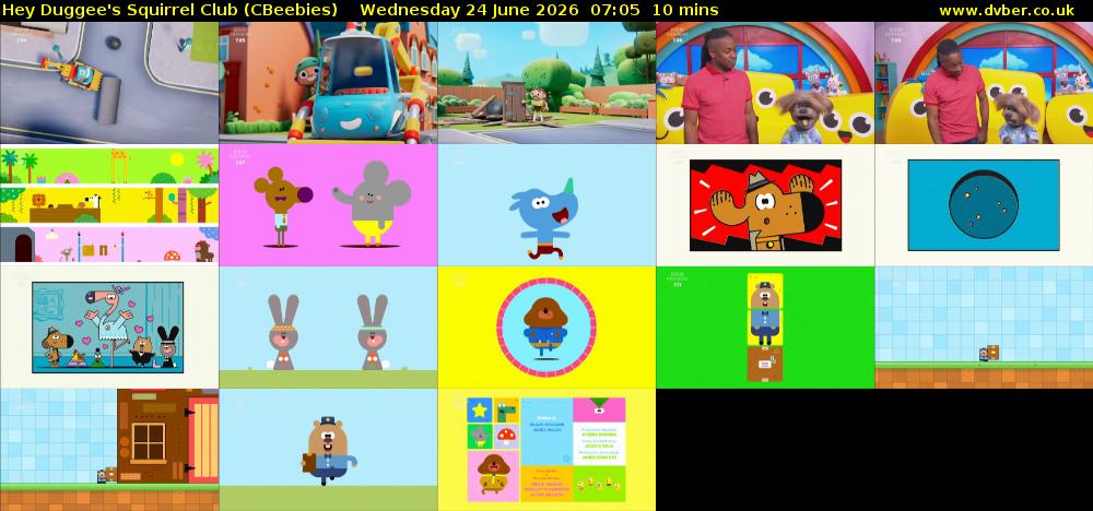 Hey Duggee's Squirrel Club (CBeebies) Wednesday 24 June 2026 07:05 - 07:15