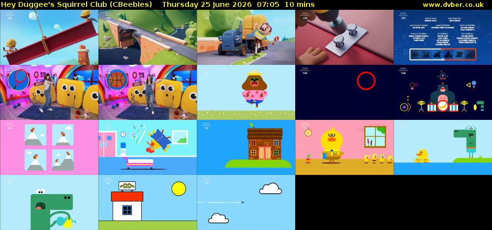 Hey Duggee's Squirrel Club (CBeebies) Thursday 25 June 2026 07:05 - 07:15