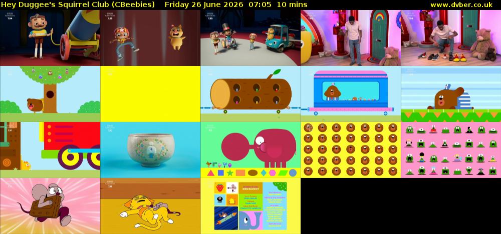 Hey Duggee's Squirrel Club (CBeebies) Friday 26 June 2026 07:05 - 07:15