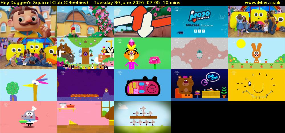 Hey Duggee's Squirrel Club (CBeebies) Tuesday 30 June 2026 07:05 - 07:15