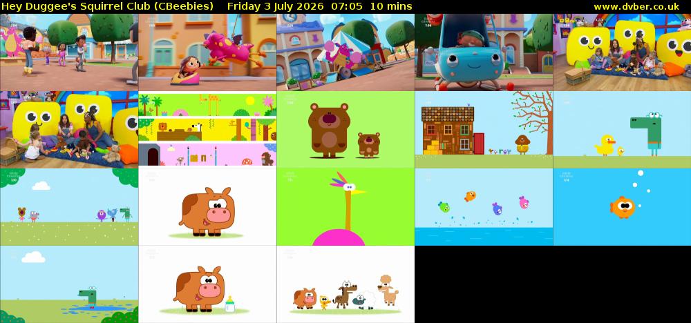 Hey Duggee's Squirrel Club (CBeebies) Friday 3 July 2026 07:05 - 07:15