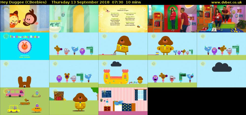 Hey Duggee (CBeebies) Thursday 13 September 2018 07:30 - 07:40