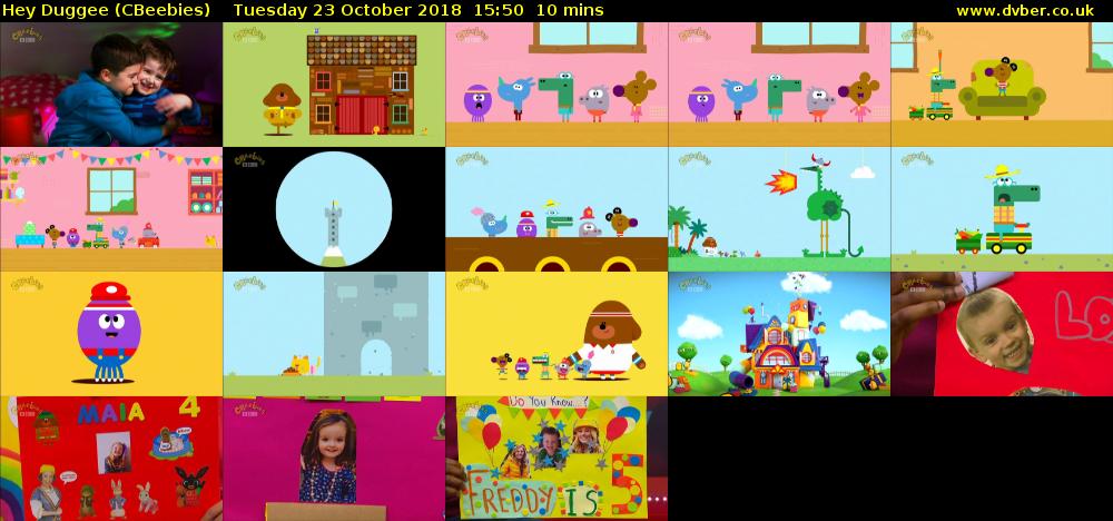 Hey Duggee (CBeebies) Tuesday 23 October 2018 15:50 - 16:00