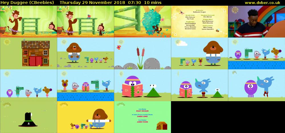 Hey Duggee (CBeebies) Thursday 29 November 2018 07:30 - 07:40