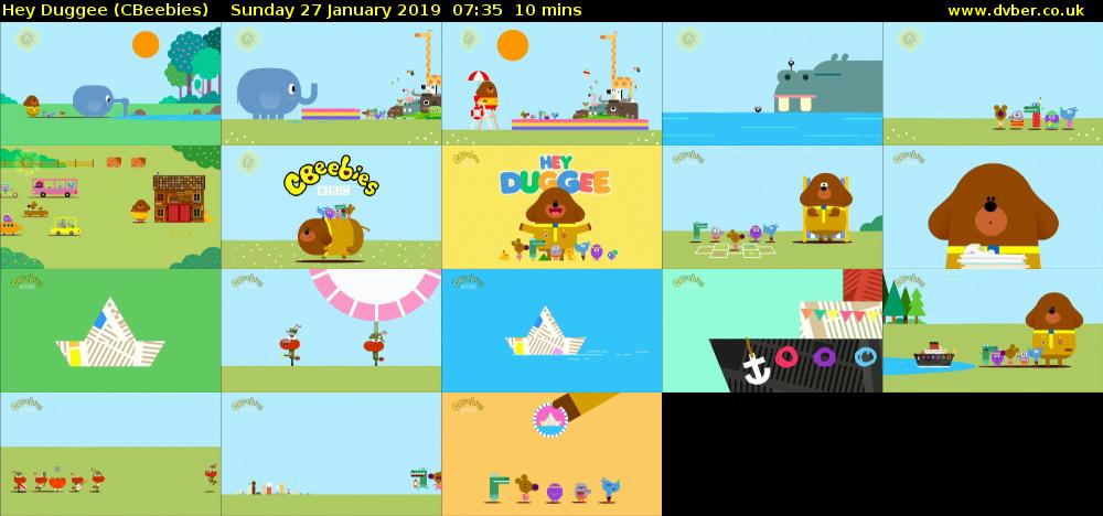 Hey Duggee (CBeebies) Sunday 27 January 2019 07:35 - 07:45