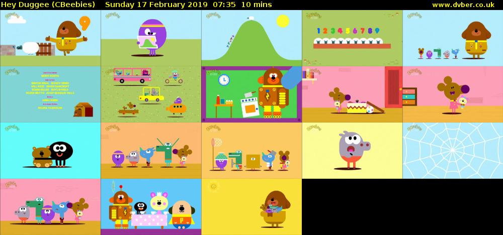 Hey Duggee (CBeebies) Sunday 17 February 2019 07:35 - 07:45