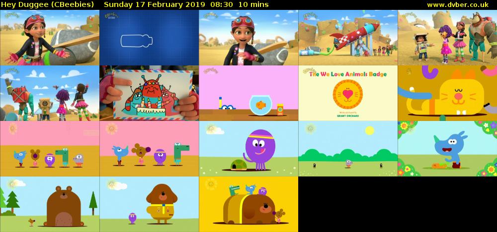 Hey Duggee (CBeebies) Sunday 17 February 2019 08:30 - 08:40