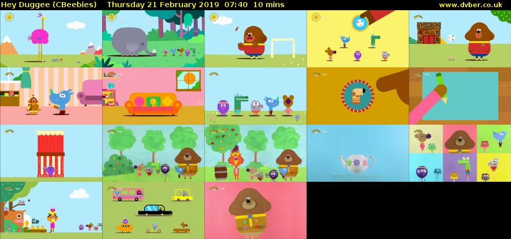 Hey Duggee (CBeebies) Thursday 21 February 2019 07:40 - 07:50