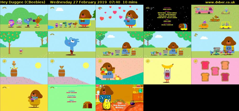 Hey Duggee (CBeebies) Wednesday 27 February 2019 07:40 - 07:50