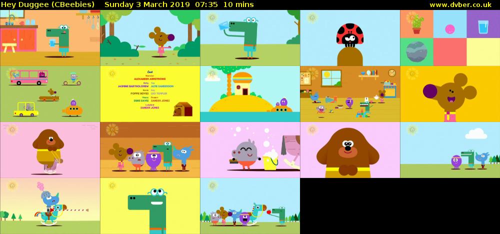 Hey Duggee (CBeebies) Sunday 3 March 2019 07:35 - 07:45