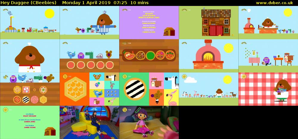 Hey Duggee (CBeebies) Monday 1 April 2019 07:25 - 07:35