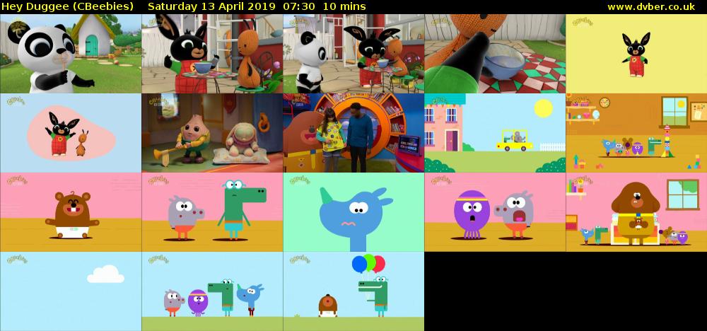 Hey Duggee (CBeebies) Saturday 13 April 2019 07:30 - 07:40