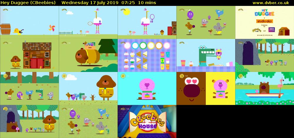 Hey Duggee (CBeebies) Wednesday 17 July 2019 07:25 - 07:35