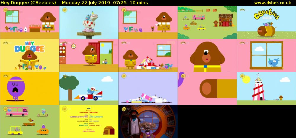 Hey Duggee (CBeebies) Monday 22 July 2019 07:25 - 07:35