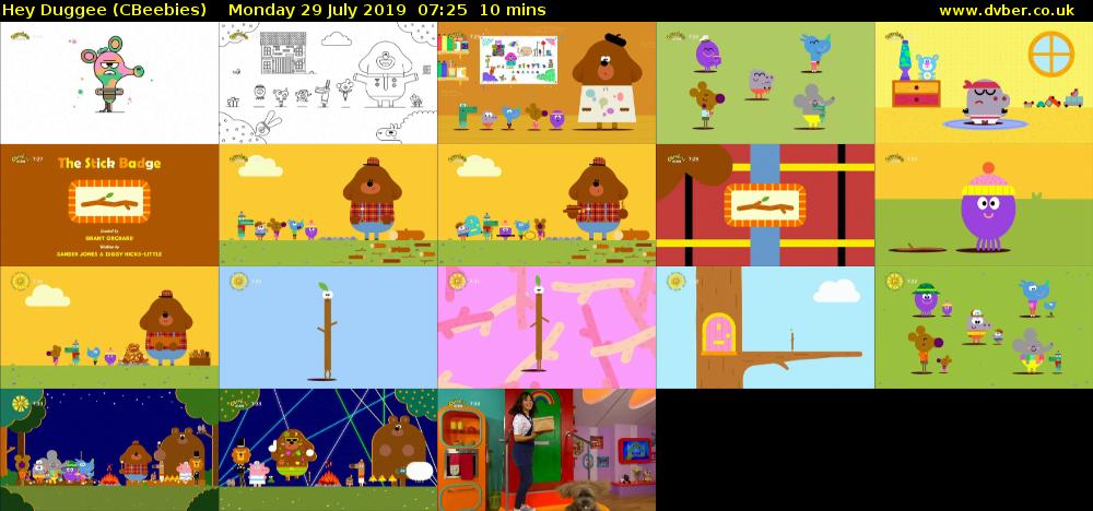 Hey Duggee (CBeebies) Monday 29 July 2019 07:25 - 07:35