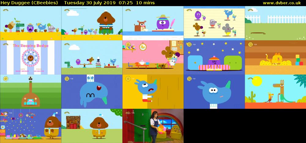 Hey Duggee (CBeebies) Tuesday 30 July 2019 07:25 - 07:35