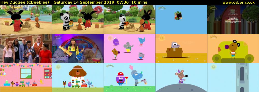 Hey Duggee (CBeebies) Saturday 14 September 2019 07:30 - 07:40