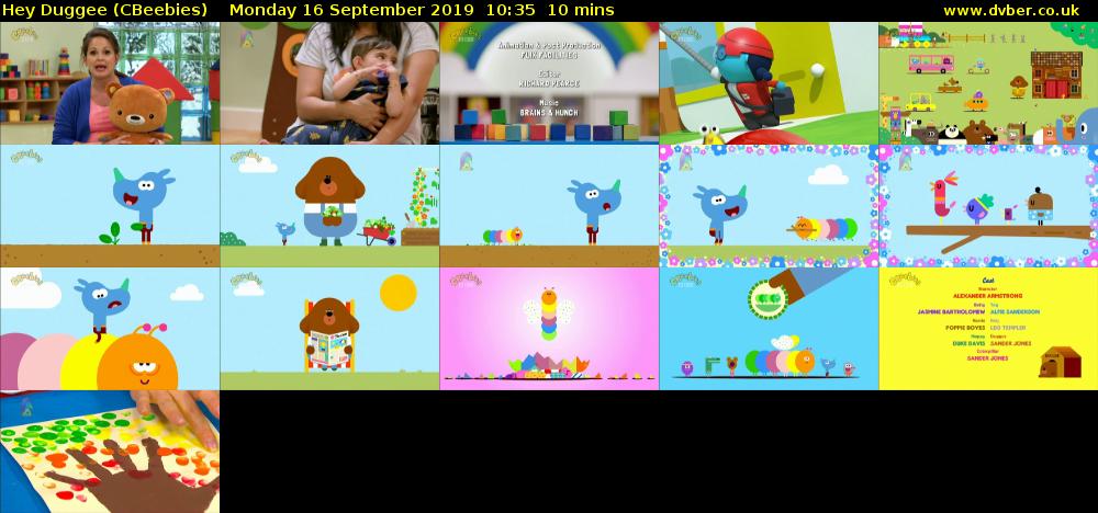 Hey Duggee (CBeebies) Monday 16 September 2019 10:35 - 10:45