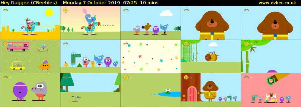 Hey Duggee (CBeebies) Monday 7 October 2019 07:25 - 07:35
