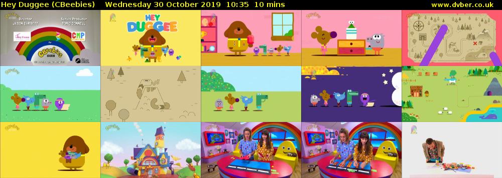 Hey Duggee (CBeebies) Wednesday 30 October 2019 10:35 - 10:45