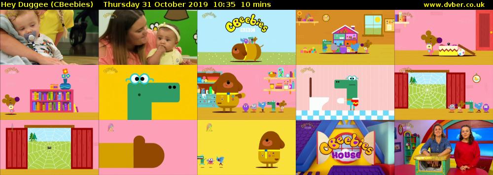 Hey Duggee (CBeebies) Thursday 31 October 2019 10:35 - 10:45