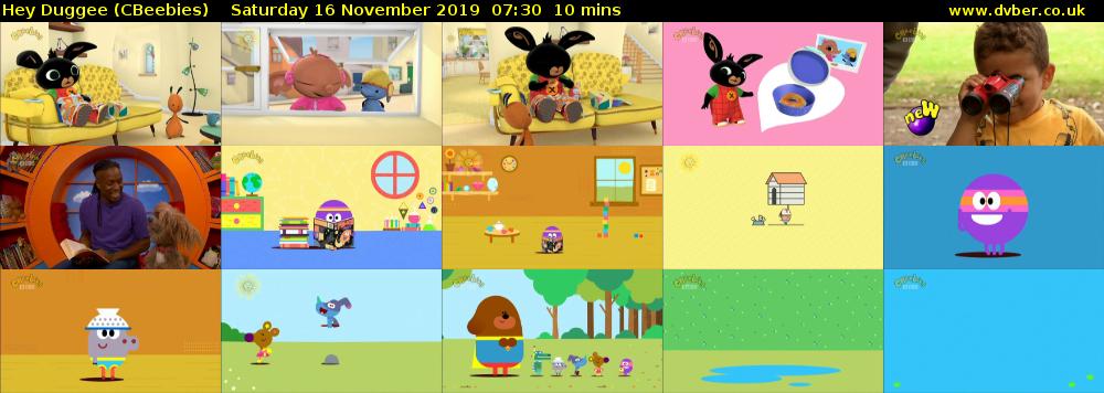 Hey Duggee (CBeebies) Saturday 16 November 2019 07:30 - 07:40
