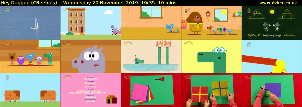 Hey Duggee (CBeebies) Wednesday 20 November 2019 10:35 - 10:45