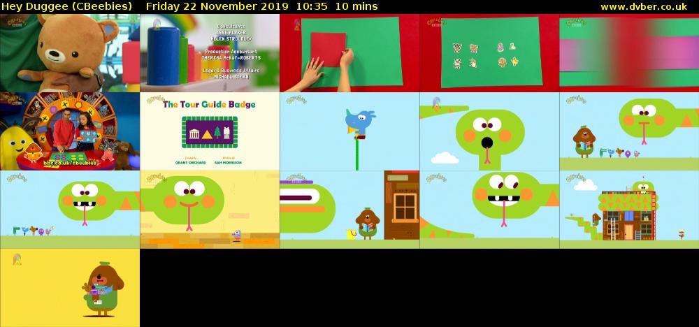 Hey Duggee (CBeebies) Friday 22 November 2019 10:35 - 10:45