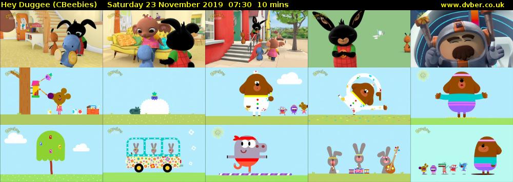 Hey Duggee (CBeebies) Saturday 23 November 2019 07:30 - 07:40