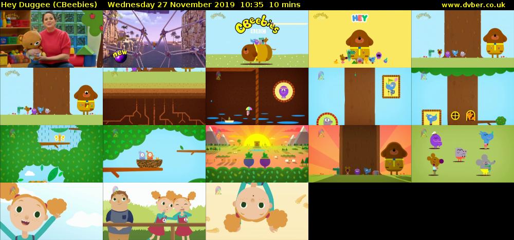 Hey Duggee (CBeebies) Wednesday 27 November 2019 10:35 - 10:45