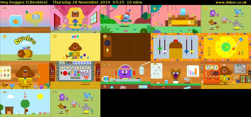 Hey Duggee (CBeebies) Thursday 28 November 2019 07:25 - 07:35