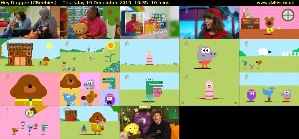 Hey Duggee (CBeebies) Thursday 19 December 2019 10:35 - 10:45