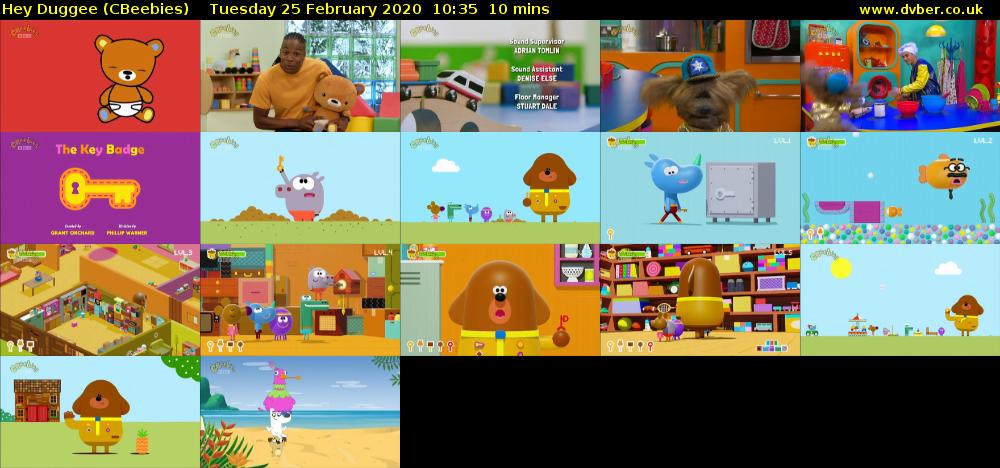 Hey Duggee (CBeebies) Tuesday 25 February 2020 10:35 - 10:45