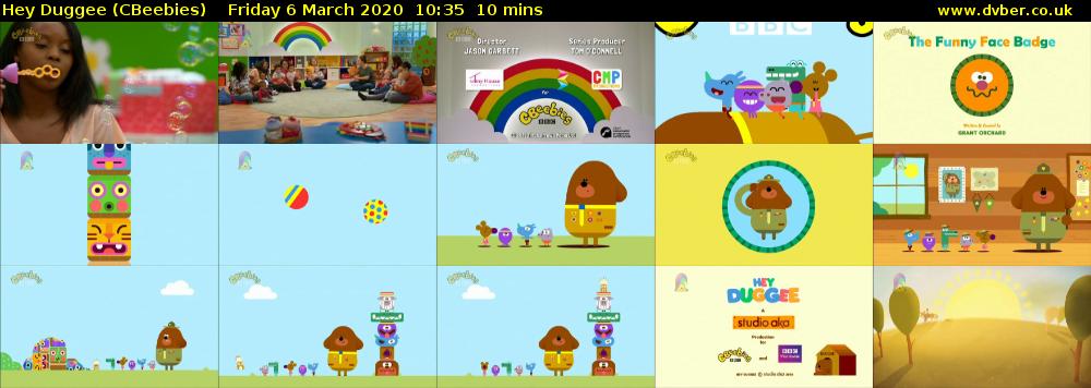 Hey Duggee (CBeebies) Friday 6 March 2020 10:35 - 10:45