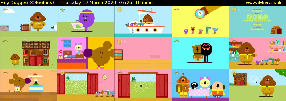 Hey Duggee (CBeebies) Thursday 12 March 2020 07:25 - 07:35