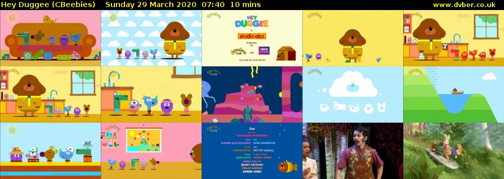 Hey Duggee (CBeebies) Sunday 29 March 2020 07:40 - 07:50